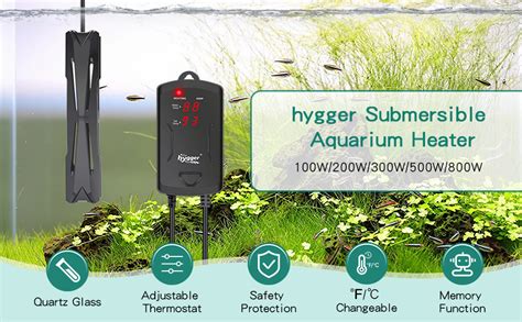 Hygger Newly Quartz Fully Submersible Aquarium Heater W Fish Tank