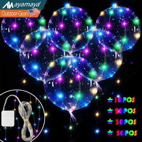 LED Light Up Bobo Balloons 20 With String Lights For Halloween