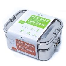 Ecozoi Leak Proof Stainless Steel Tier Extra Long Eco Lunch Box Metal