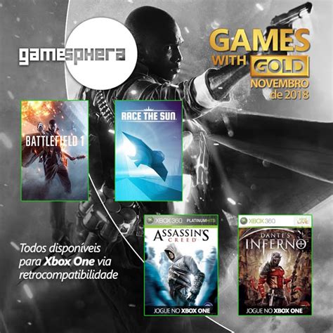 Games With Gold Novembro De 2018 GAMESPHERA