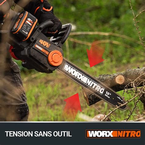 Tronçonneuse à batterie WORX NITRO WG385E 9 Avis