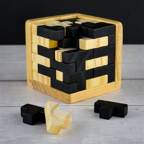 Wooden Cube Puzzle With T Shape Pieces Find Me A Gift