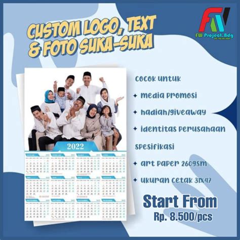 Jual Kalender Custom Foto Tulisan Suka Suka Shopee Indonesia