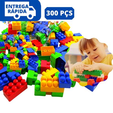 Kit 350 Jogos De Blocos De Monta Monta Diversas Cores Brinquedo