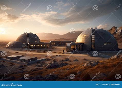 Futuristic Military Base with High-tech Weapons and Cutting-edge Technology Stock Illustration ...