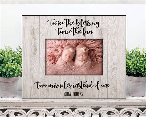 Twins T Picture Frame Personalized Twins Girls Twins Boys Etsy