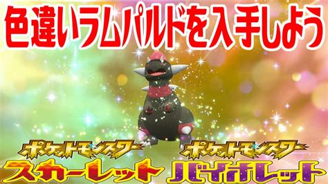 【ポケモンsv】色違いラムパルドを入手しよう 進化入手【ポケットモンスター スカーレット・バイオレット ゼロの秘宝 藍の円盤】pocket