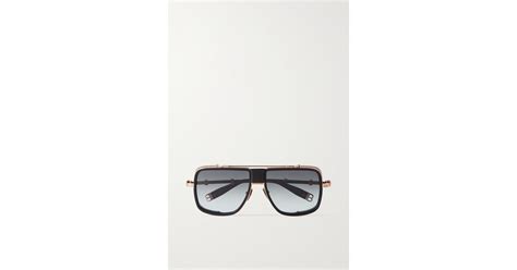 Balmain Or Aviator Style Acetate And Rose Gold Tone Sunglasses In Black Lyst