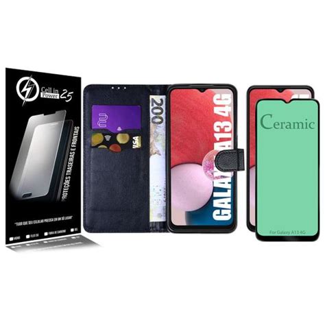 Capa Carteira Pelicula Ceramica Para Galaxy A G A Cell In