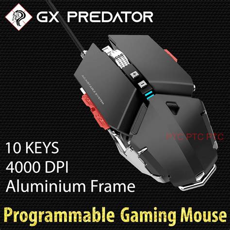 GX9 Gaming Mouse wired RGB Backlit 9 programmable buttons 4000DPI Adjustable – PTComputers