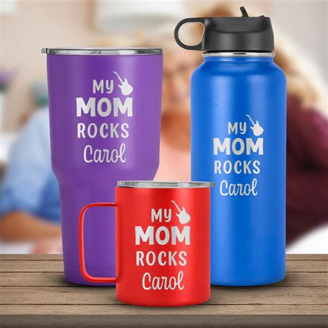 My Mom Rocks Custom With Name Tumbler Mother Day Birthday Or Any