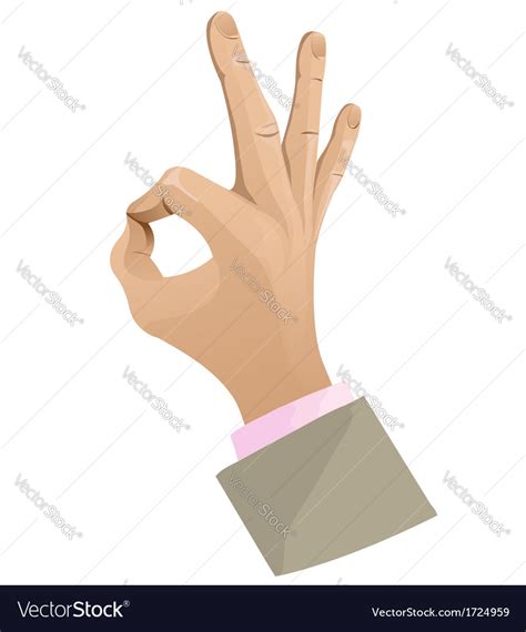 Man Hand Showing Ok Sign Royalty Free Vector Image