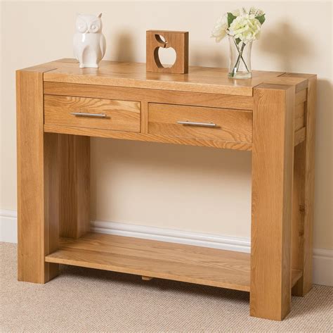 Kuba Solid Oak Console Table | Oak Furniture King