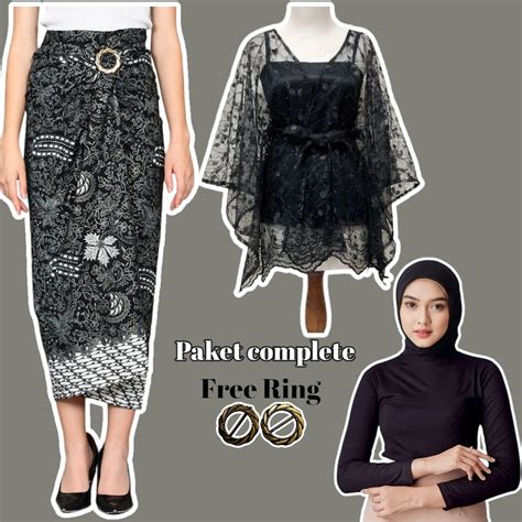 Jual Paket Kondangan Oneset Cardi Brukat Baju Kondangan Wanita Dan Rok