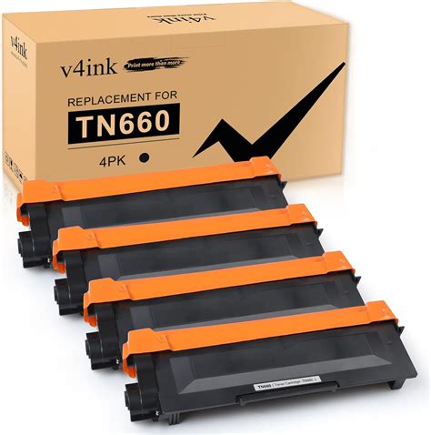 V4ink Compatible Toner Cartridge Replacement For Brother Tn630 Tn660 Black4 Packfor Use In