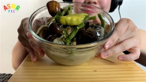 ASMR Eating Apple Snails In Creamy Coconut Milk Relaxing