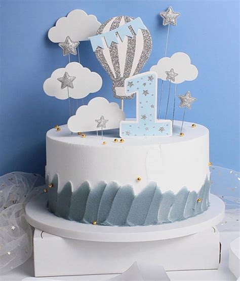 Hot Air Balloon Piece Cake Topper Set Balloon Skydiving Hot Air Balloon Cake Cardstock