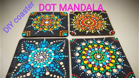 Dot Mandala Painting On Coaster Dot Artwork Easy Diy Painting Youtube