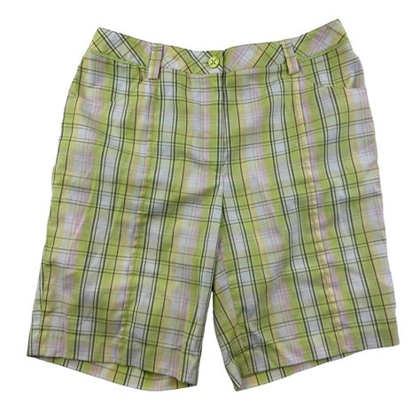 Ep Pro Multicolor Plaid Bermuda Shorts Size 12 Polyes Gem