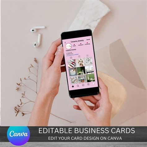 Instagram Business Cards Diy Canva Business Card Template Design Ig