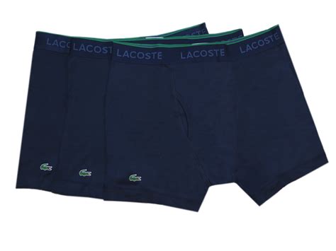 Lacoste Men S Essentials Cotton Boxer Brief Navy Small Pack Of