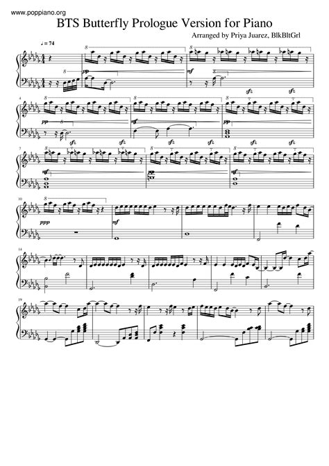 Bts Butterfly Sheet Music Pdf Free Score Download ★