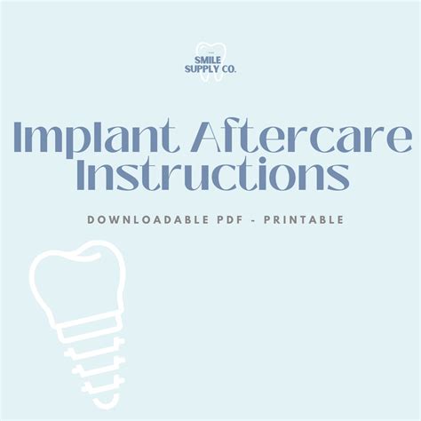 Dental Implant Placement Aftercare Instructions For Patients Etsy