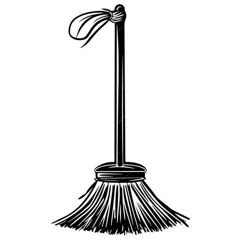 Premium Vector Hand Drawn Broom Drawing Illustration For Coloring Book