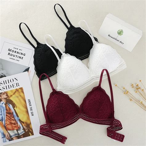 Französisch Stil Bralette Nahtlose Tiefem V Spitze Bh Wireless Dünne