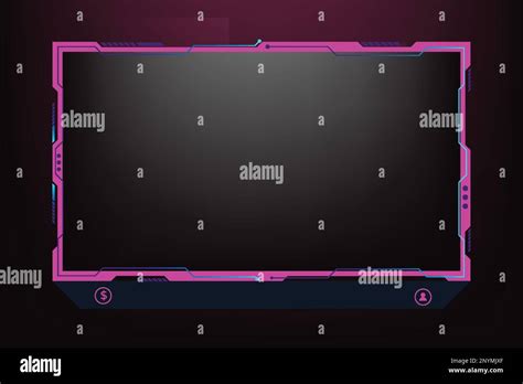 Girly Gaming Overlay Decoration For Online Streamers Modern Game Frame Design With Pink And