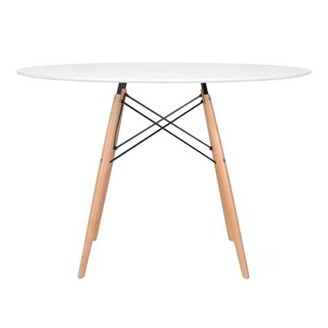 Mesa Redonda Eames 120 Cm Branco 6 Cadeiras Eiffel DSW Nude