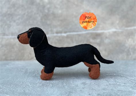 Felt Dachshund Dog Sewing Pattern Pdf Farm Animals Toy Etsy Uk