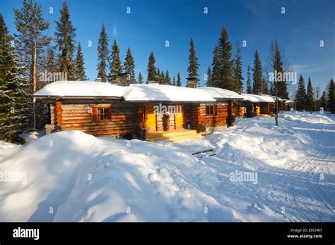 Finland Luosto - Hotel Luostotunturi, Cottage with Sauna Stock Photo ...