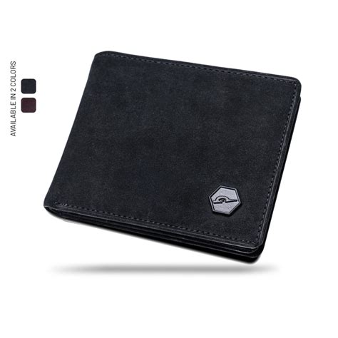 Men S Wallet Genuine Leather Nu Buck Texture Hexagon