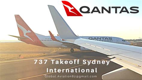 Qantas 737 Taxi Takeoff Sydney Youtube