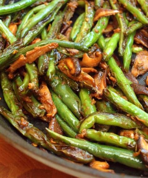 Stir Fried Szechuan Green Beans And Shiitake Mushrooms Punchfork