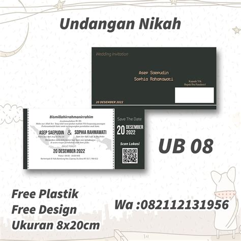 Jual UB 08 UNDANGAN NIKAH PERNIKAHAN WEDDING PREWEDDING WEDING