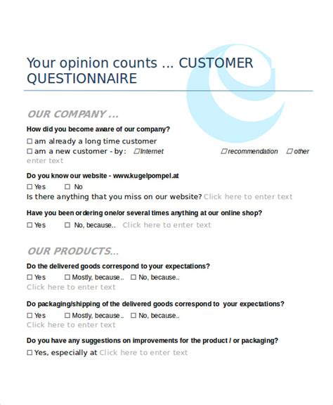 New Client Questionnaire Template