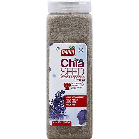 Badia Chia Seed Ground 16 Oz Salt Spices And Seasonings Super Food