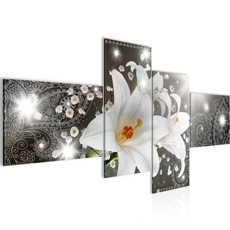 Runa Art Tableau D Coration Murale Fleurs De Lys X Cm Panneaux