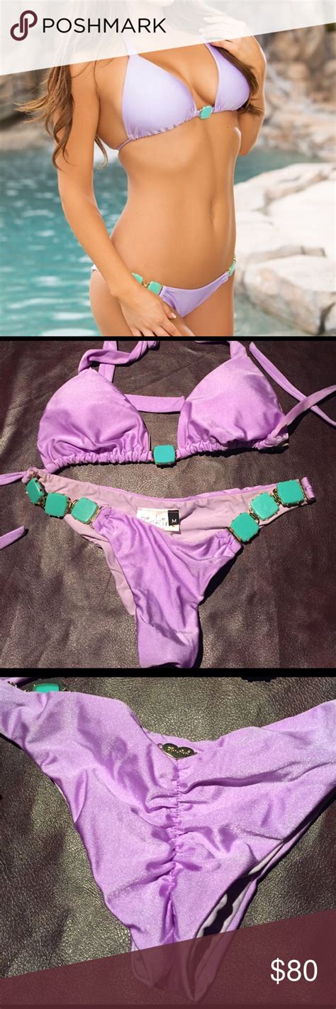 Lilac And Green Pinkini Bikini Bikinis Lilacs Fabric Clothes Design