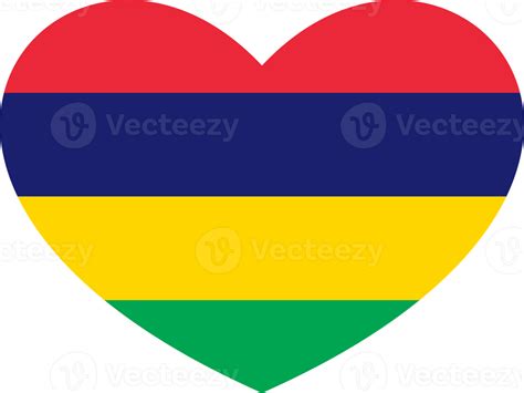 Mauritius Flag Heart Shape Png 22109670 Png