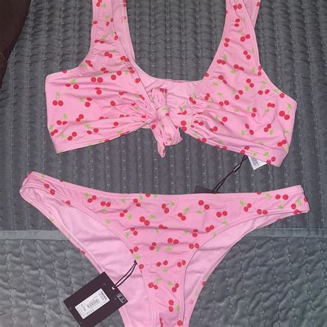 Pieces Womens Pink And Red Bikinis And Tankini Sets Depop