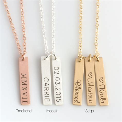 Custom Engraved Necklace Name Necklaceengraved Name - Etsy