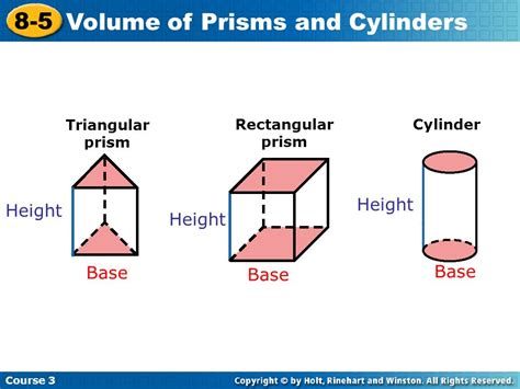 Lesson 4 Volumes Of Prisms And Cylinders