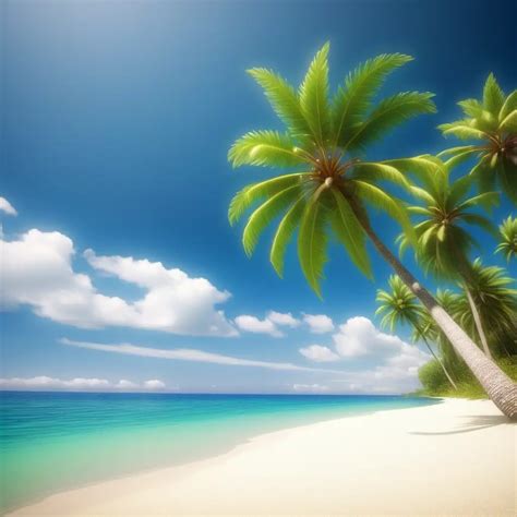 Tropical Paradise Beach With Palm Trees Muse Ai