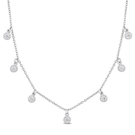 Mimi And Max Cubic Zirconia Station Necklace In Sterling Silver 16 In