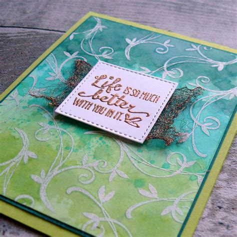 Emboss Resist Watercolour Background With Beautiful Peacock Stamp Set