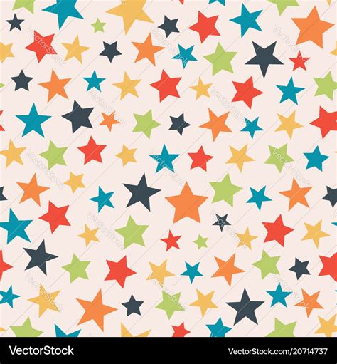 Colorful Stars Seamless Pattern Background Vector Image