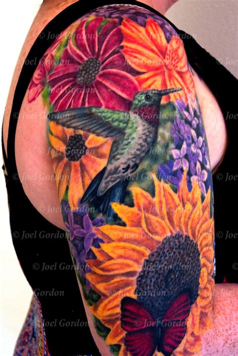 Sunflower And Bird Tattoo Joel Gordon Photography